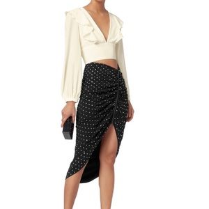 Veronica Beard Ari Rhinestone Ruched Skirt